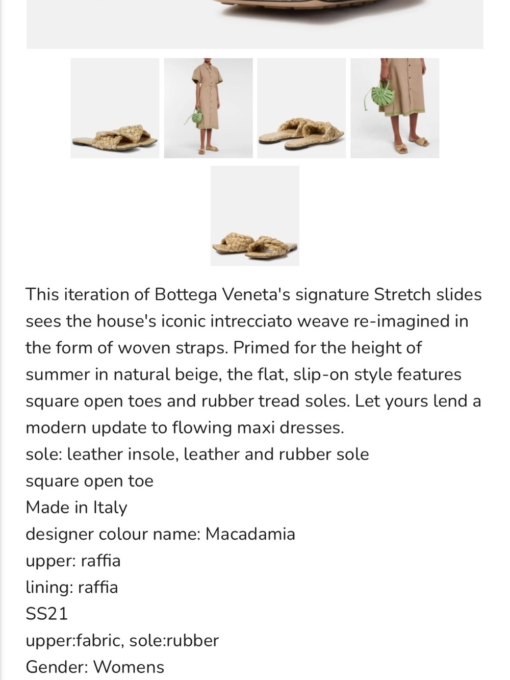 Bottega Veneta Natural Braided Raffia Stretch Flat Mules Sandals, Size 38.5 - Picture 5 of 9